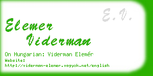 elemer viderman business card